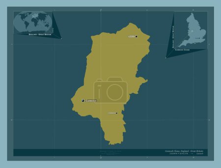 Photo for Cannock Chase, non metropolitan district of England - Great Britain. Solid color shape. Locations and names of major cities of the region. Corner auxiliary location maps - Royalty Free Image