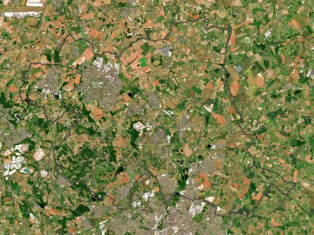 Foto de Charnwood, distrito no metropolitano de Inglaterra - Gran Bretaña. Mapa satelital de baja resolución - Imagen libre de derechos