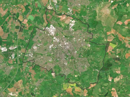 Foto de Cheltenham, distrito no metropolitano de Inglaterra Gran Bretaña. Mapa satelital de baja resolución - Imagen libre de derechos
