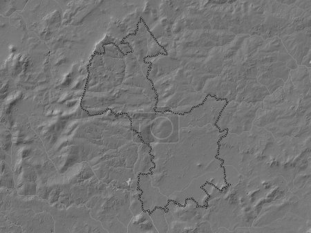 Téléchargez les photos : Cherwell, district non métropolitain d'Angleterre - Grande-Bretagne. Carte d'altitude de Bilevel avec lacs et rivières - en image libre de droit