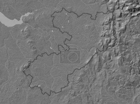 Téléchargez les photos : Cheshire East, comté administratif d'Angleterre - Grande-Bretagne. Carte d'altitude de Bilevel avec lacs et rivières - en image libre de droit