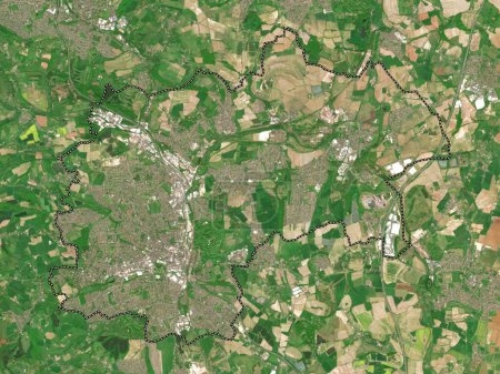 Foto de Chesterfield, distrito no metropolitano de Inglaterra Gran Bretaña. Mapa satelital de baja resolución - Imagen libre de derechos