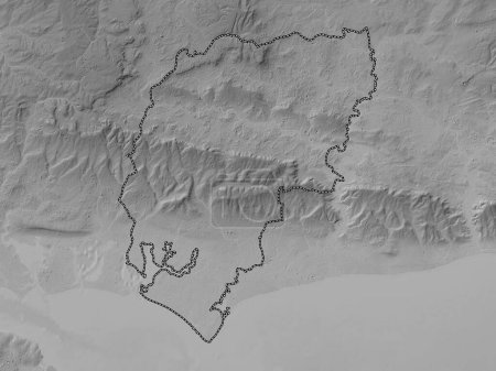 Photo for Chichester, non metropolitan district of England - Great Britain. Grayscale elevation map with lakes and rivers - Royalty Free Image