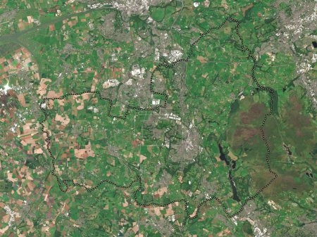 Foto de Chorley, distrito no metropolitano de Inglaterra Gran Bretaña. Mapa satelital de baja resolución - Imagen libre de derechos