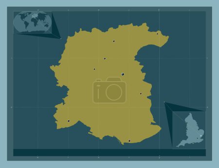 Photo for Colchester, non metropolitan district of England - Great Britain. Solid color shape. Locations of major cities of the region. Corner auxiliary location maps - Royalty Free Image