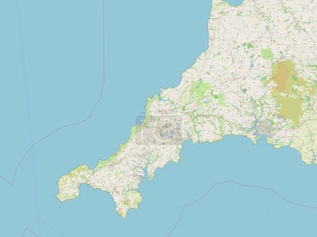 Téléchargez les photos : Cornwall, comté administratif d'Angleterre - Grande-Bretagne. Ouvrir la carte routière - en image libre de droit