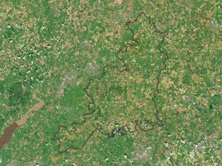 Foto de Cotswold, distrito no metropolitano de Inglaterra Gran Bretaña. Mapa satelital de baja resolución - Imagen libre de derechos