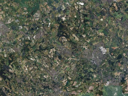 Foto de Dacorum, distrito no metropolitano de Inglaterra Gran Bretaña. Mapa de satélite de alta resolución - Imagen libre de derechos