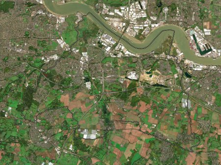 Photo for Dartford, non metropolitan district of England - Great Britain. Low resolution satellite map - Royalty Free Image