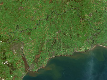 Foto de East Devon, distrito no metropolitano de Inglaterra Gran Bretaña. Mapa satelital de baja resolución - Imagen libre de derechos