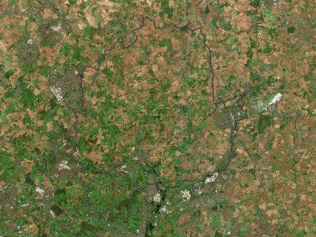 Foto de East Hertfordshire, distrito no metropolitano de Inglaterra Gran Bretaña. Mapa satelital de baja resolución - Imagen libre de derechos