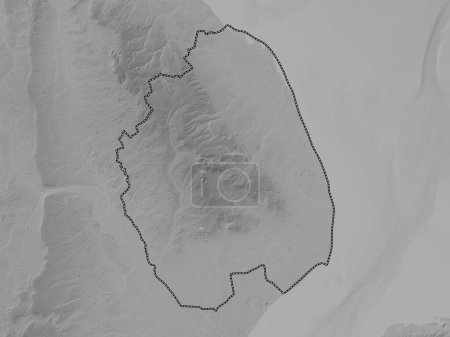 Photo for East Lindsey, non metropolitan district of England - Great Britain. Grayscale elevation map with lakes and rivers - Royalty Free Image