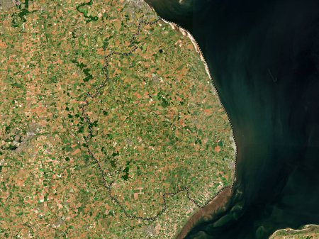 Photo for East Lindsey, non metropolitan district of England - Great Britain. Low resolution satellite map - Royalty Free Image