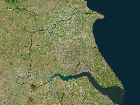 Foto de East Riding of Yorkshire, autoridad unitaria de Inglaterra Gran Bretaña. Mapa de satélite de alta resolución - Imagen libre de derechos