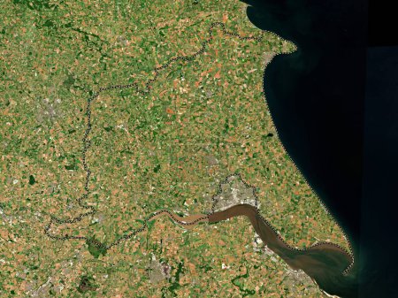 Foto de East Riding of Yorkshire, autoridad unitaria de Inglaterra Gran Bretaña. Mapa satelital de baja resolución - Imagen libre de derechos