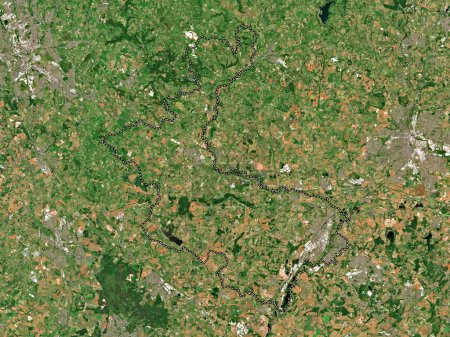 Téléchargez les photos : East Staffordshire, district non métropolitain d'Angleterre - Grande-Bretagne. Carte satellite basse résolution - en image libre de droit