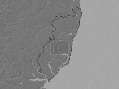 Photo for East Suffolk, non metropolitan district of England - Great Britain. Bilevel elevation map with lakes and rivers - Royalty Free Image