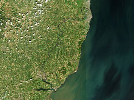Photo for East Suffolk, non metropolitan district of England - Great Britain. Low resolution satellite map - Royalty Free Image