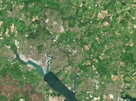 Photo for Eastleigh, non metropolitan district of England - Great Britain. Low resolution satellite map - Royalty Free Image