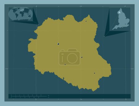 Photo for Eden, non metropolitan district of England - Great Britain. Solid color shape. Locations of major cities of the region. Corner auxiliary location maps - Royalty Free Image
