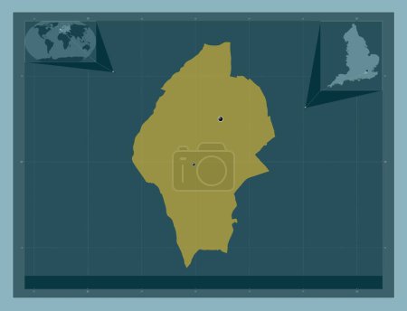 Foto de Epsom y Ewell, distrito no metropolitano de Inglaterra - Gran Bretaña. Forma de color sólido. Ubicaciones de las principales ciudades de la región. Mapas de ubicación auxiliares de esquina - Imagen libre de derechos