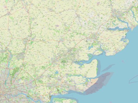 Essex, administrative county of England - Great Britain. Open Street Map