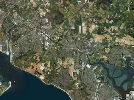 Photo for Fareham, non metropolitan district of England - Great Britain. High resolution satellite map - Royalty Free Image