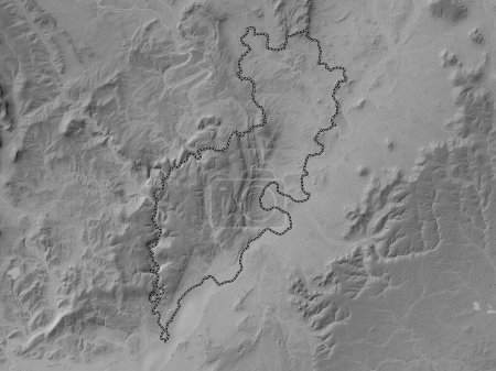 Photo for Forest of Dean, non metropolitan district of England - Great Britain. Grayscale elevation map with lakes and rivers - Royalty Free Image
