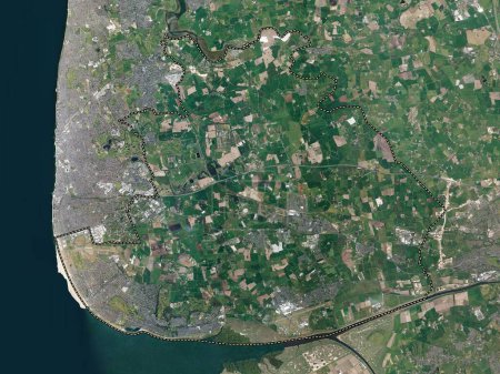 Téléchargez les photos : Fylde, district non métropolitain d'Angleterre - Grande-Bretagne. Carte satellite haute résolution - en image libre de droit