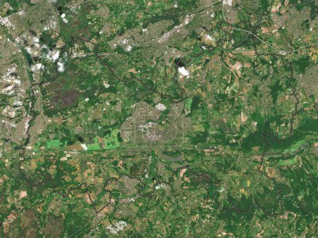 Téléchargez les photos : Guildford, district non métropolitain d'Angleterre - Grande-Bretagne. Carte satellite basse résolution - en image libre de droit