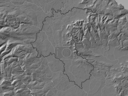 Téléchargez les photos : Hambleton, district non métropolitain d'Angleterre - Grande-Bretagne. Carte d'altitude de Bilevel avec lacs et rivières - en image libre de droit