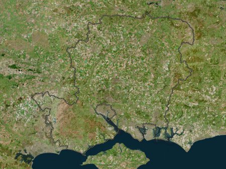 Téléchargez les photos : Hampshire, comté administratif d'Angleterre - Grande-Bretagne. Carte satellite haute résolution - en image libre de droit