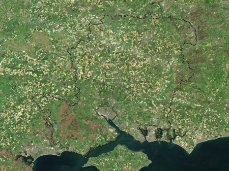 Téléchargez les photos : Hampshire, comté administratif d'Angleterre - Grande-Bretagne. Carte satellite basse résolution - en image libre de droit