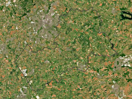 Foto de Harborough, distrito no metropolitano de Inglaterra Gran Bretaña. Mapa satelital de baja resolución - Imagen libre de derechos