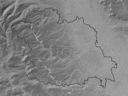 Photo for Harrogate, non metropolitan district of England - Great Britain. Grayscale elevation map with lakes and rivers - Royalty Free Image