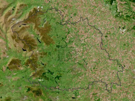 Foto de Harrogate, distrito no metropolitano de Inglaterra Gran Bretaña. Mapa de satélite de alta resolución - Imagen libre de derechos