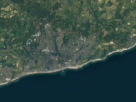 Téléchargez les photos : Hastings, district non métropolitain d'Angleterre - Grande-Bretagne. Carte satellite haute résolution - en image libre de droit
