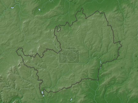 Photo for Hertfordshire, administrative county of England - Great Britain. Elevation map colored in wiki style with lakes and rivers - Royalty Free Image