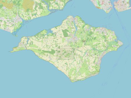 Foto de Isla de Wight, autoridad unitaria de Inglaterra Gran Bretaña. Mapa de calle abierto - Imagen libre de derechos