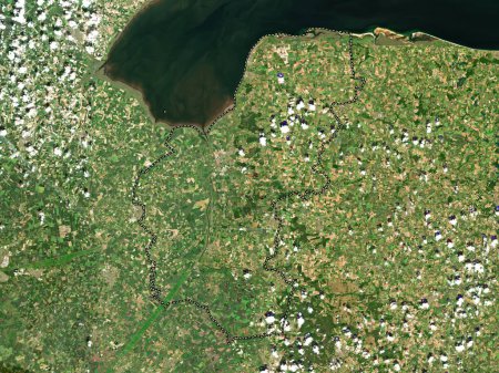 Téléchargez les photos : King's Lynn et West Norfolk, district non métropolitain d'Angleterre - Grande-Bretagne. Carte satellite basse résolution - en image libre de droit