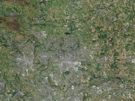 Téléchargez les photos : Leeds, comté administratif d'Angleterre - Grande-Bretagne. Carte satellite haute résolution - en image libre de droit