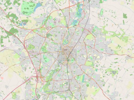 Foto de Ciudad de Leicester, autoridad unitaria de Inglaterra Gran Bretaña. Mapa de calle abierto - Imagen libre de derechos