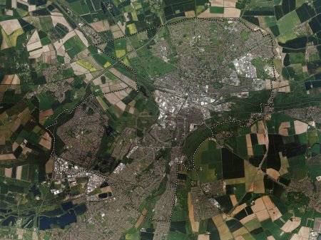 Foto de Lincoln, distrito no metropolitano de Inglaterra - Gran Bretaña. Mapa de satélite de alta resolución - Imagen libre de derechos