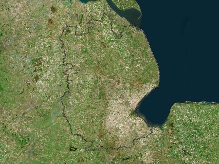 Foto de Lincolnshire, condado administrativo de Inglaterra - Gran Bretaña. Mapa de satélite de alta resolución - Imagen libre de derechos