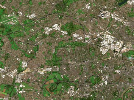 Téléchargez les photos : London Borough of Ealing, district londonien d'Angleterre - Grande-Bretagne. Carte satellite basse résolution - en image libre de droit