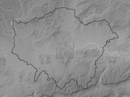 Photo for London, london borough  of England - Great Britain. Grayscale elevation map with lakes and rivers - Royalty Free Image