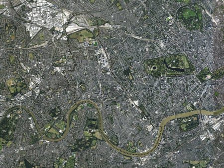 Photo for London Borough of Hammersmith and Fulham, london borough of England - Great Britain. High resolution satellite map - Royalty Free Image