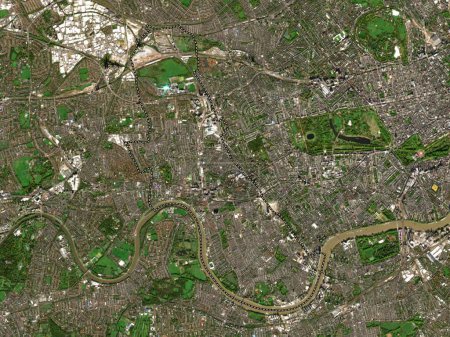 Photo for London Borough of Hammersmith and Fulham, london borough of England - Great Britain. Low resolution satellite map - Royalty Free Image