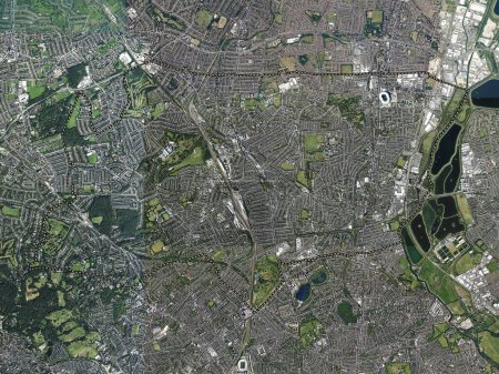 Téléchargez les photos : London Borough of Haringey, Londres borough of England - Grande-Bretagne. Carte satellite haute résolution - en image libre de droit