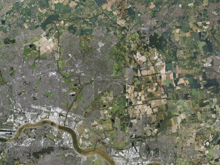 Foto de London Borough of Havering, London borough of England Gran Bretaña. Mapa de satélite de alta resolución - Imagen libre de derechos